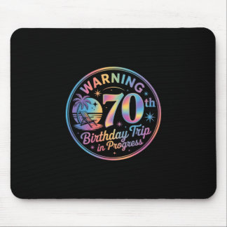 Mousepad Aviso Viagem de Aniversário de 70 anos em Andament