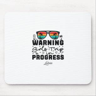 Mousepad Aviso Viagem de Raparigas em Curso Férias Letónia