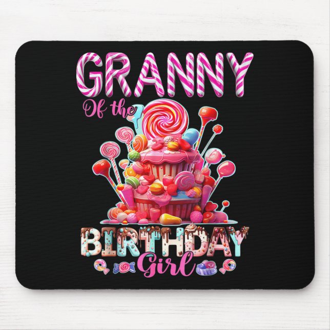 Mousepad Avó Da Menina Do Aniversário Doce Doce Corresponde (Frente)