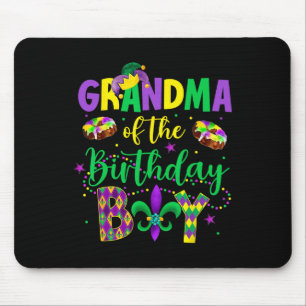 Mousepad Avó Do Garoto De Aniversário Camisa Mardi Gras Gig