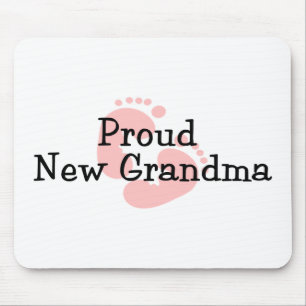 Mousepad Avó Orgulhosa Nova Menina Bebê Pegadas