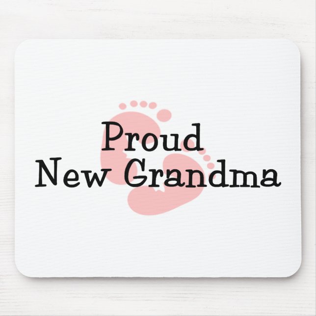 Mousepad Avó Orgulhosa Nova Menina Bebê Pegadas (Frente)