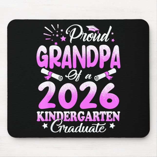 Mousepad Avô orgulhoso de um formando da turma de 2026 flor (Frente)