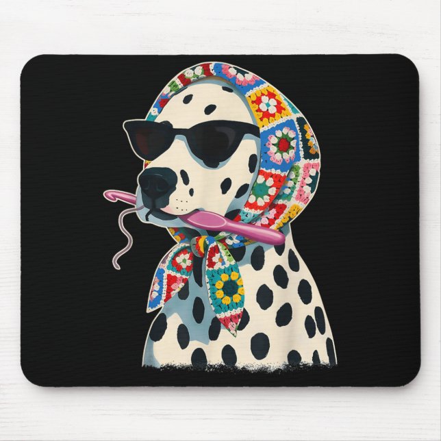 Mousepad Avó Quadrado Dalmata Cachorro Dalmata Engraçado (Frente)