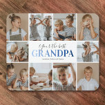 Mousepad Avô, Sua Melhor Foto<br><div class="desc">Mousepad personalizado de avô com um fundo branco comum que pode ser mudado para qualquer cor, 10 fotos do neto/neta, o ditado "o melhor avô" e os nomes dos filhos.</div>