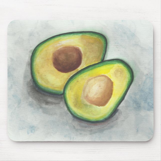 Mousepad Avocado em Watercolor (Frente)