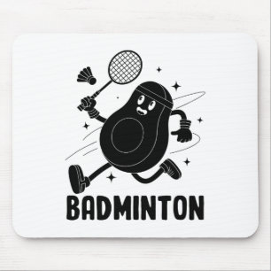 Mousepad Avocado Jogando Badminton Comida Vegetariana Saudá