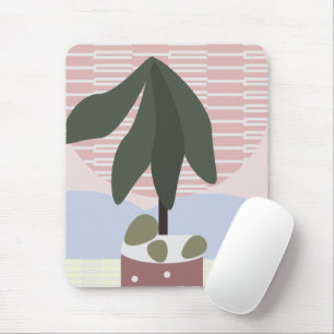Mousepad Avocado Tree Blush Geométrico Silenciado
