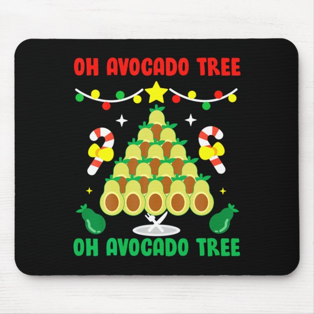 Mousepad Avocado Tree Funny Food Vegan Christmas Gift  (Frente)