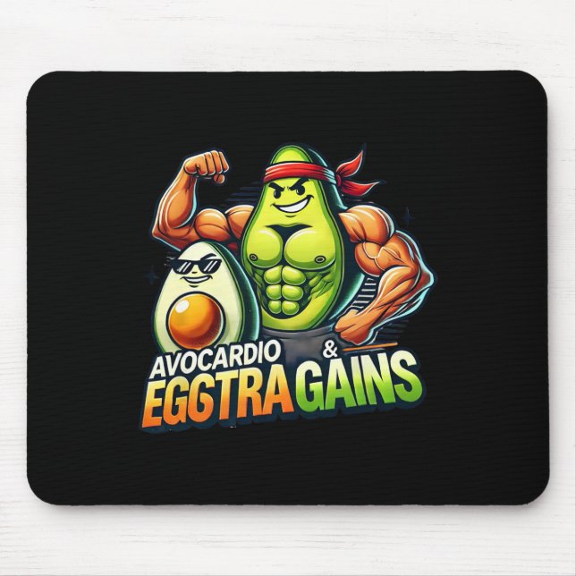 Mousepad Avocardio e ganhos Eggstra engraçado ginásio fitne (Frente)