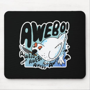 Mousepad Awebo Ptarmigan Ártico Passarinho Fofo Meme da Int