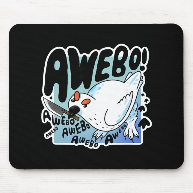 Mousepad Awebo Ptarmigan Ártico Passarinho Fofo Meme da Int (Frente)