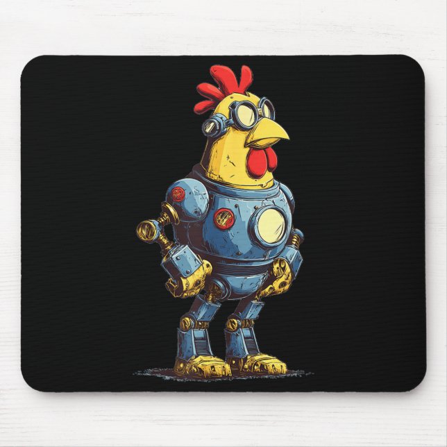 Mousepad Awesome Chicken Robot For Future Animals Lovers  (Frente)