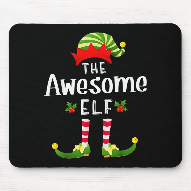 Mousepad Awesome Christmas Elf Matching Pajama X-mas Party  (Frente)