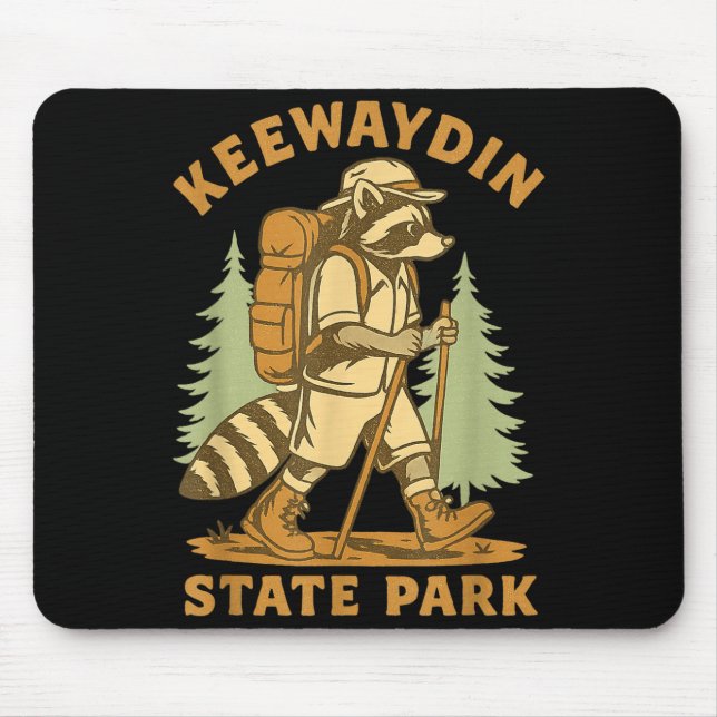 Mousepad Awesome Keewaydin State Park, Ny Hiking Racoon Hik (Frente)