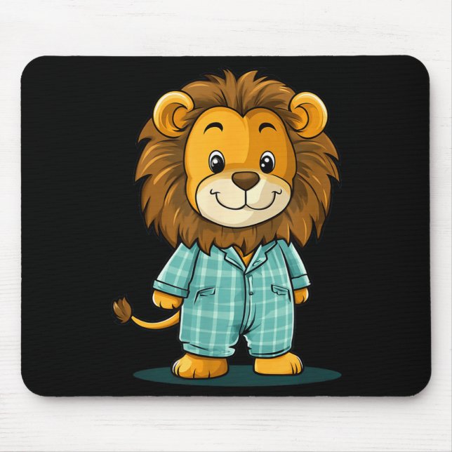Mousepad Awesome Lion In Pajama For Funny Animal Sleepwear  (Frente)