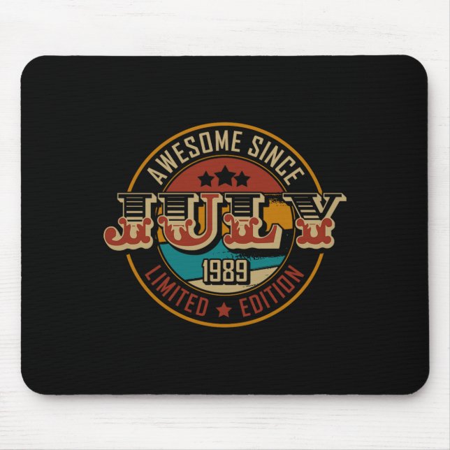 Mousepad Awesome Since July 1989 _ 36 Years Old _ 36th Birt (Frente)