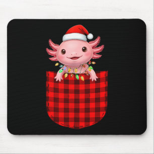Mousepad Axolote Búfalo Vermelho Xadrez Cket Natal Engraçad
