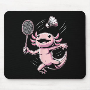 Mousepad Axolote Jogando Badminton Jogador Peteca Esporte