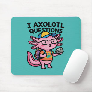 Mousepad Axolote Nerd Sarcástico Eu Faço Perguntas de Axolo