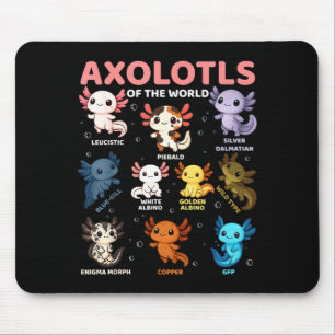 Mousepad Axolotes Kawaii Fofos Do Mundo Tipos de Axolote En