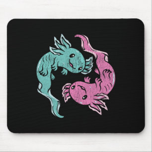 Mousepad Axolotes Yin Yang - Salamandra Mexicana Fofa Medit