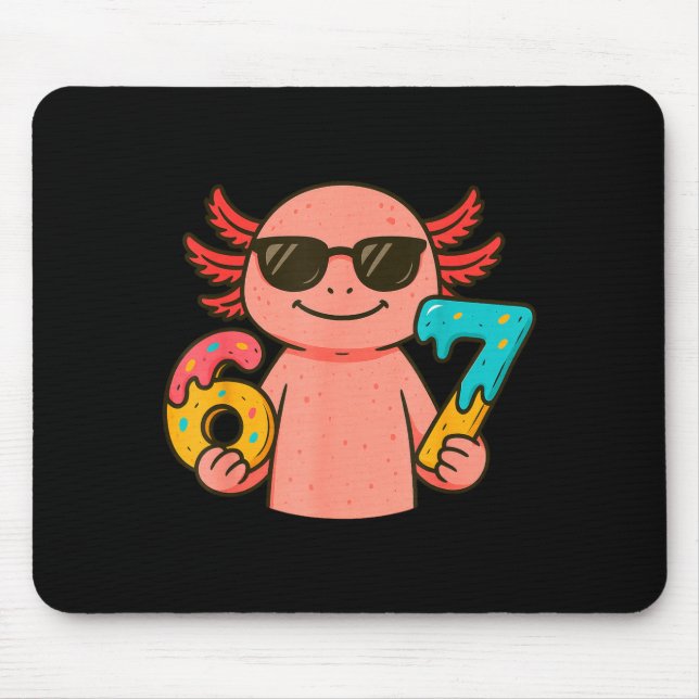 Mousepad Axolotl 67 Meme Six Seven Funny Ice Cream Drip  (Frente)