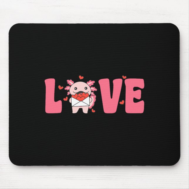 Mousepad Axolotl Animals With Hearts Love Premium Tri-blend (Frente)