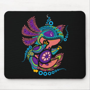 Mousepad Axolotl Art Aztec Mexicano Salamander Cinco México