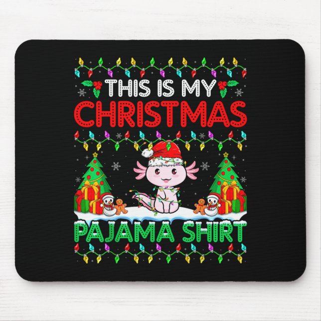 Mousepad Axolotl Christmas Santa Hat Pajama Shirt Axolotl L (Frente)
