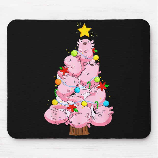 Mousepad Axolotl Christmas Tree Ornament Fish Axolotl Anima (Frente)