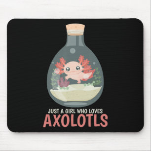 Mousepad Axolotl Fish Tank Axolotl questiona animação bonit