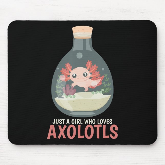Mousepad Axolotl Fish Tank Axolotl questiona animação bonit (Frente)