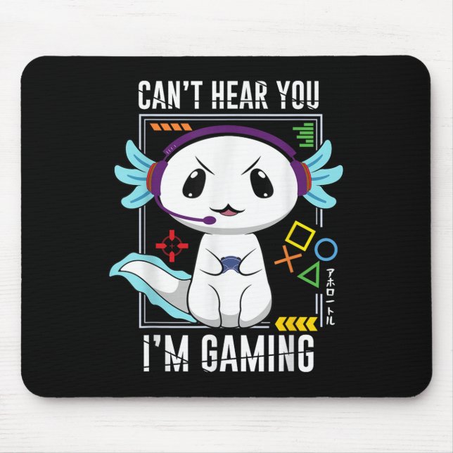 Mousepad Axolotl Gaming Salamander As Gamer (Frente)