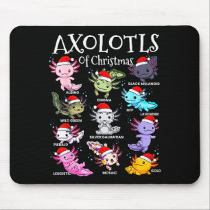 Mousepad Axolotls Chapéu de Papai Noel Pijama de Natal Anim