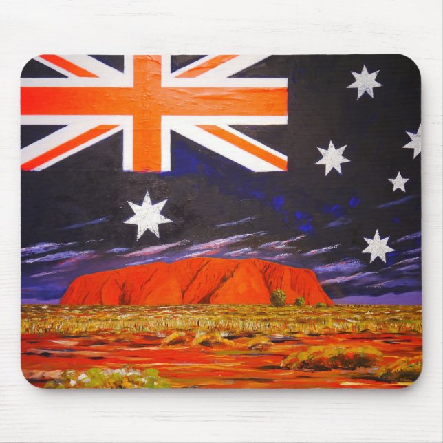 Mousepad Ayers rock e bandeira australiana (Frente)