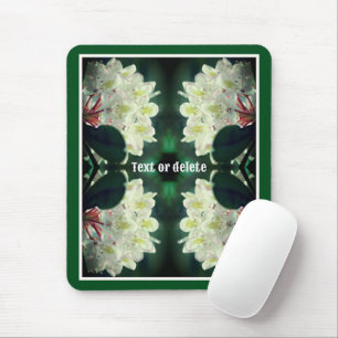 Mousepad Azalea branca com gotas de chuva personalizadas