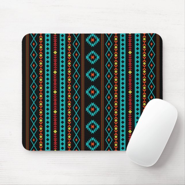 Mousepad Aztec Aztec Reds Amarelo Blk Mixes Motifs V Padrão (Com mouse)