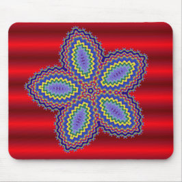 Mousepad Aztec Flor c/Fundo Vermelho Vibrante