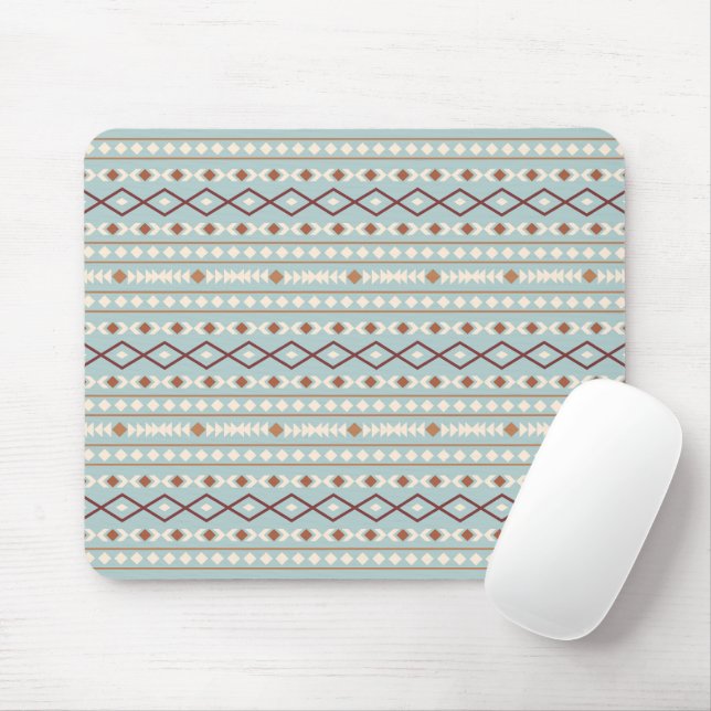 Mousepad Aztec Formas H Padrão Rusts Cream Azul-Teal (Com mouse)