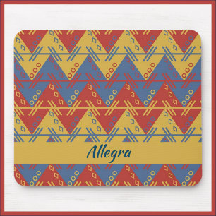 Mousepad Aztec Inspirou o Vermelho Azul e Dourado