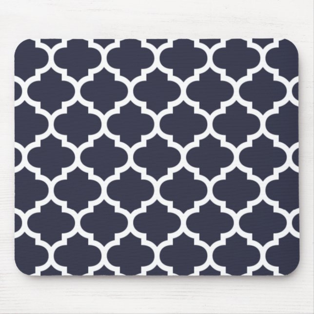Mousepad Azuis marinhos de Quatrefoil (Frente)