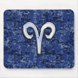 Mousepad Azuis marinhos modernos Digitas Camo do símbolo d