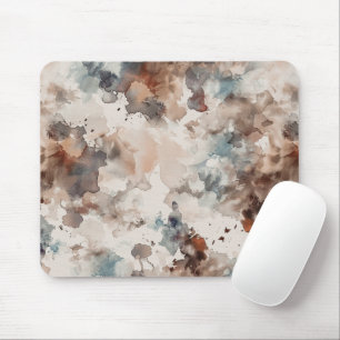 Mousepad Azul Abstrato Creme Marrom