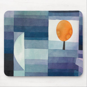 Mousepad Azul Abstrato Outono Paul Klee Aquarela