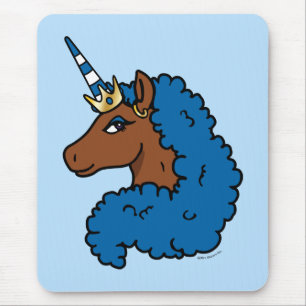 Mousepad Azul Afro Unicorn