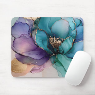 Mousepad Azul Azul-Azul-Azul Dourado Floral