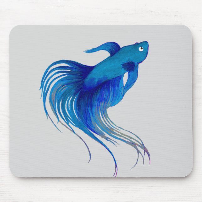 Mousepad Azul Betta Watercolor (Frente)