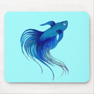 Mousepad Azul Betta Watercolor