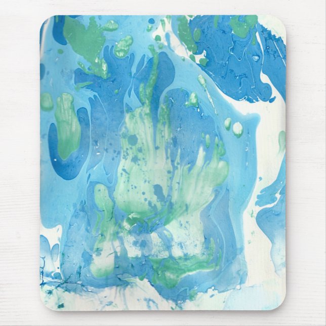 Mousepad Azul-branco-esbranquiçado, Abstrato (Frente)